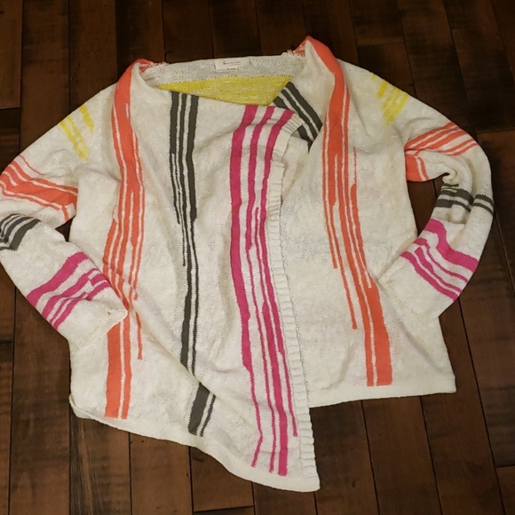 Vince Camuto drapey cream and pink cardigan - Picture 1 of 5